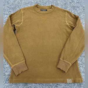 CC Filson Men’s XS Waffle Knit Thermal Crewneck Long Sleeve Brown Outdoor